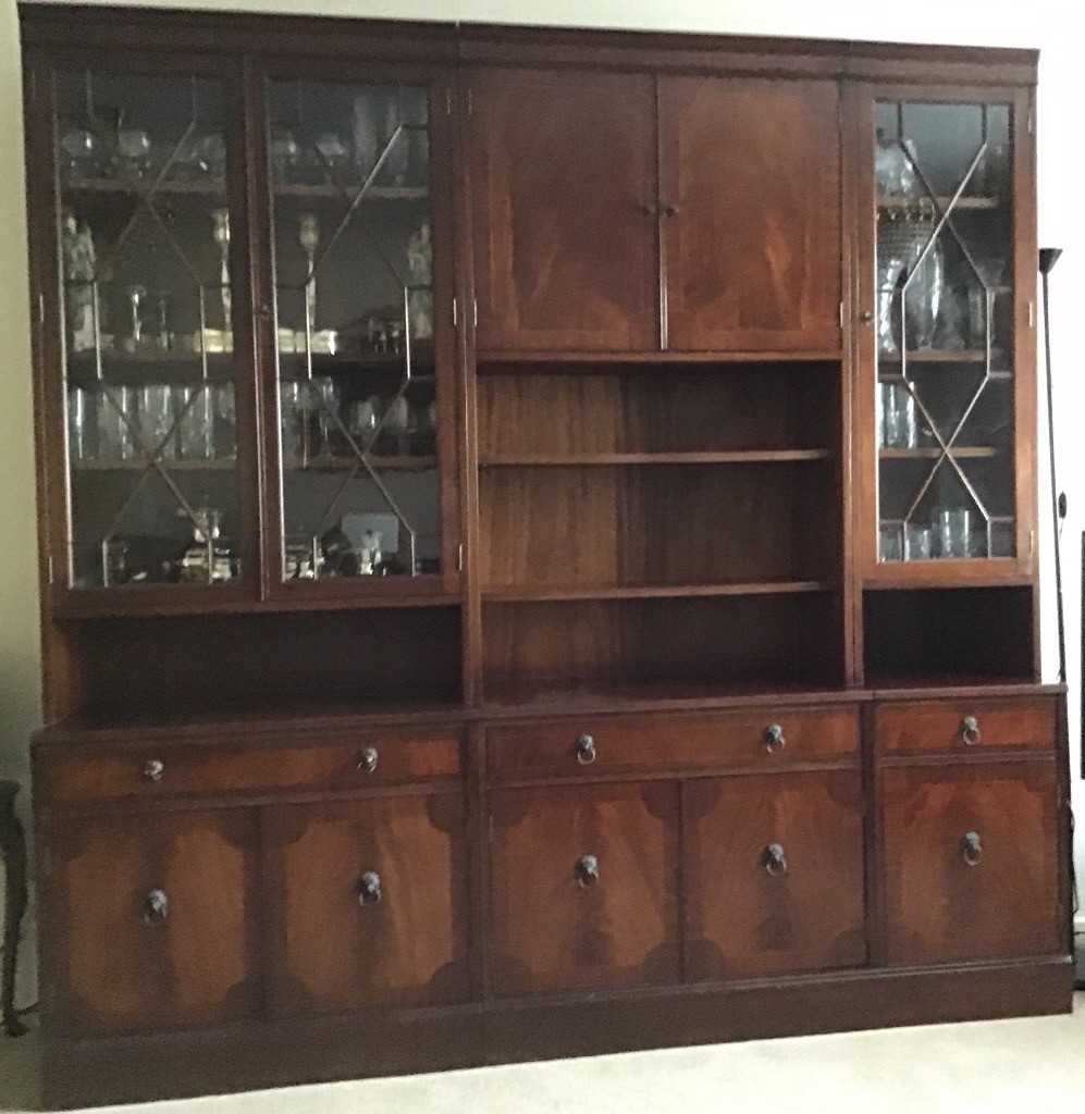 For Sale Mahogany wall unit in 3 pieces for easy moving needs new home