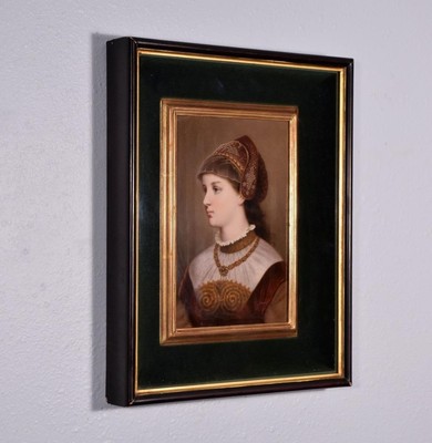 Early 1800's KPM Porcelain Tile/Plaque Painting of a Princess
