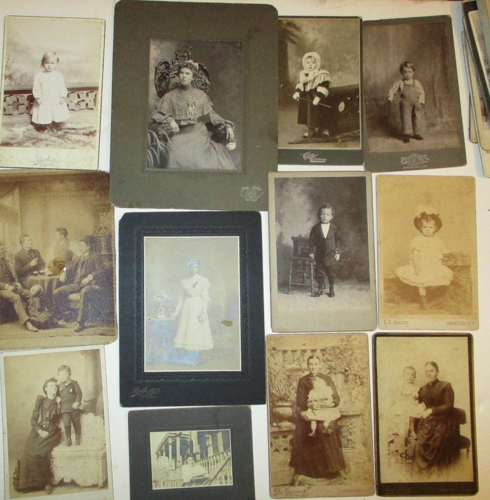 50 cdv cabinet cards photo  lot 18-1900's brides babies groups many NY studios