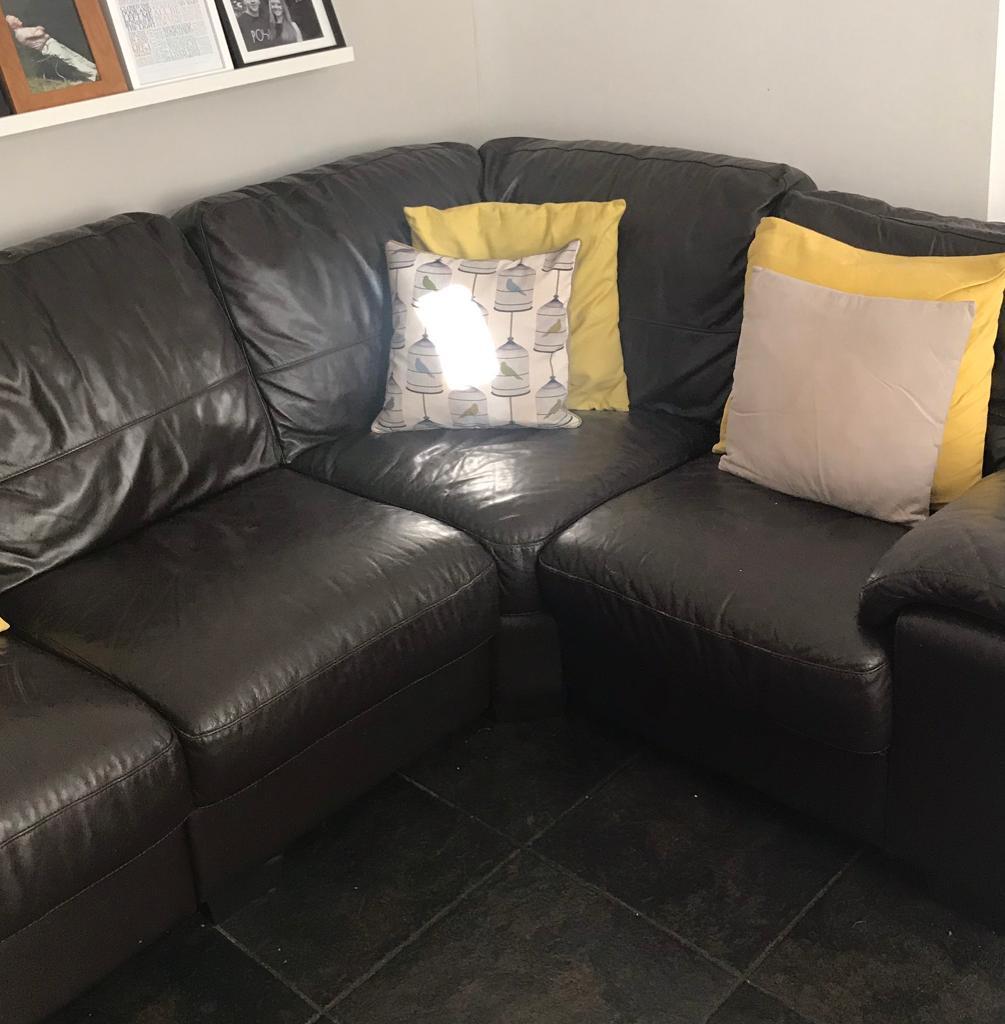 Brown Leather Corner Modular Sofa in Llanishen, Cardiff Gumtree