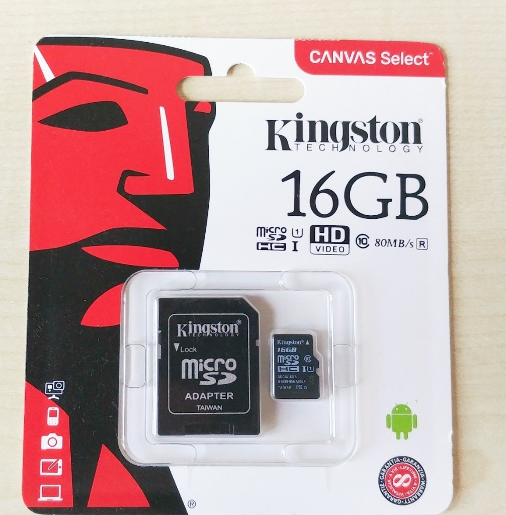 Kingston 16 GB micro SD Class10 UHSI Memory Card with Adapter in