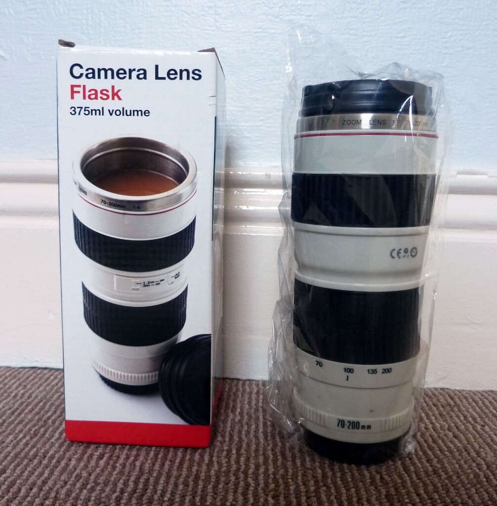 camera lens flask