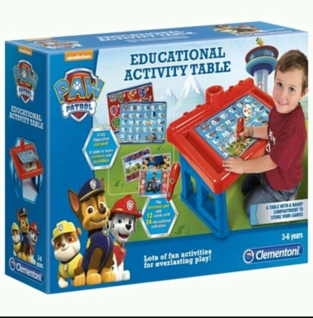 paw patrol educational activity table