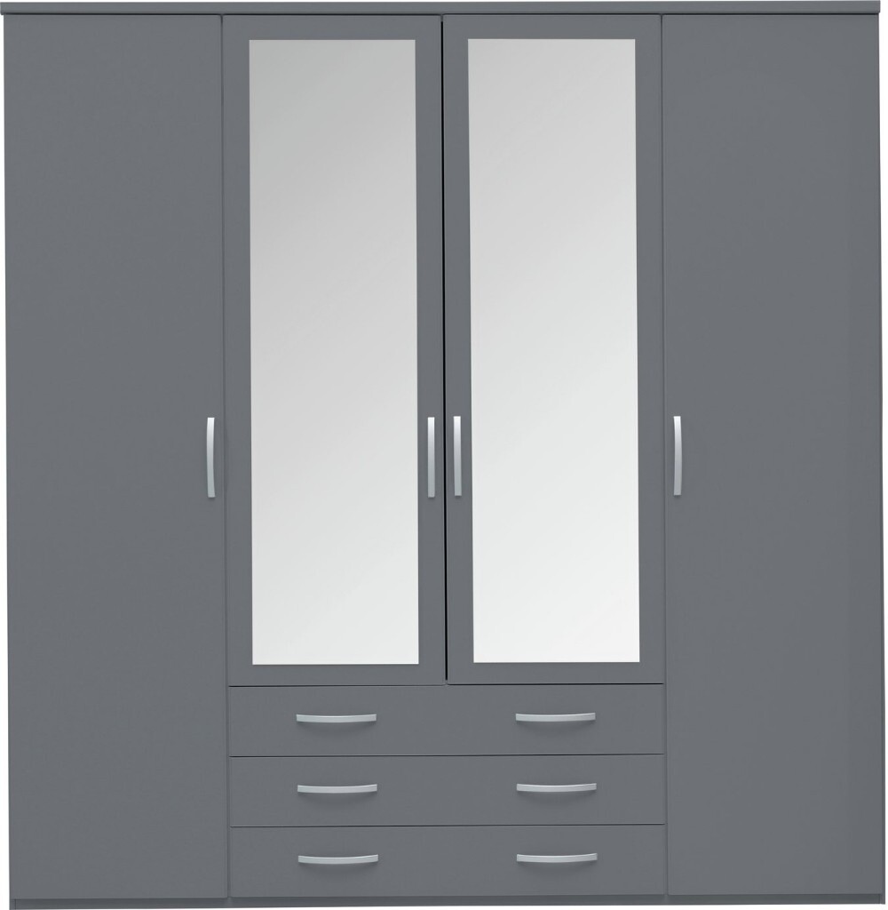 Wardrobes Argos Home Hallingford Grey 2 Door Sliding Mirrored