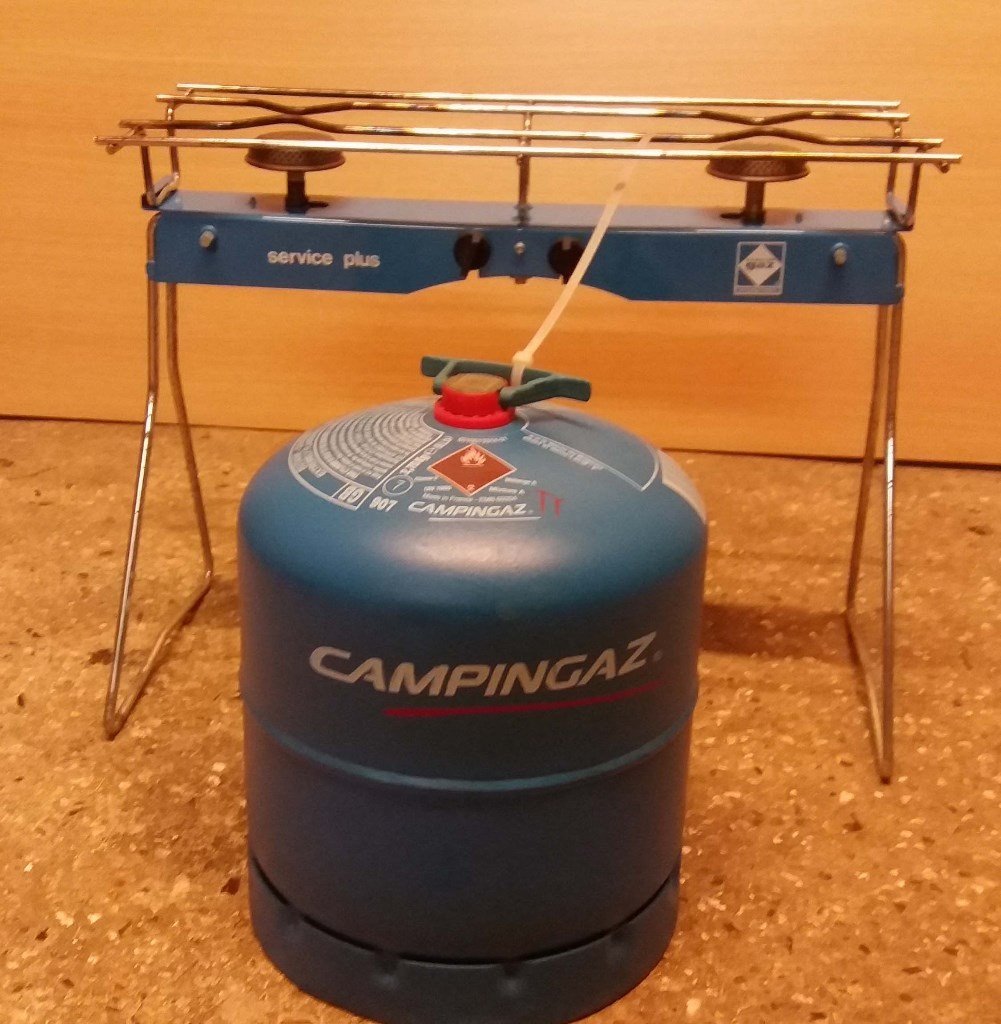 Campingaz 2 burner stove and gas cylinder in Rudgwick, West Sussex