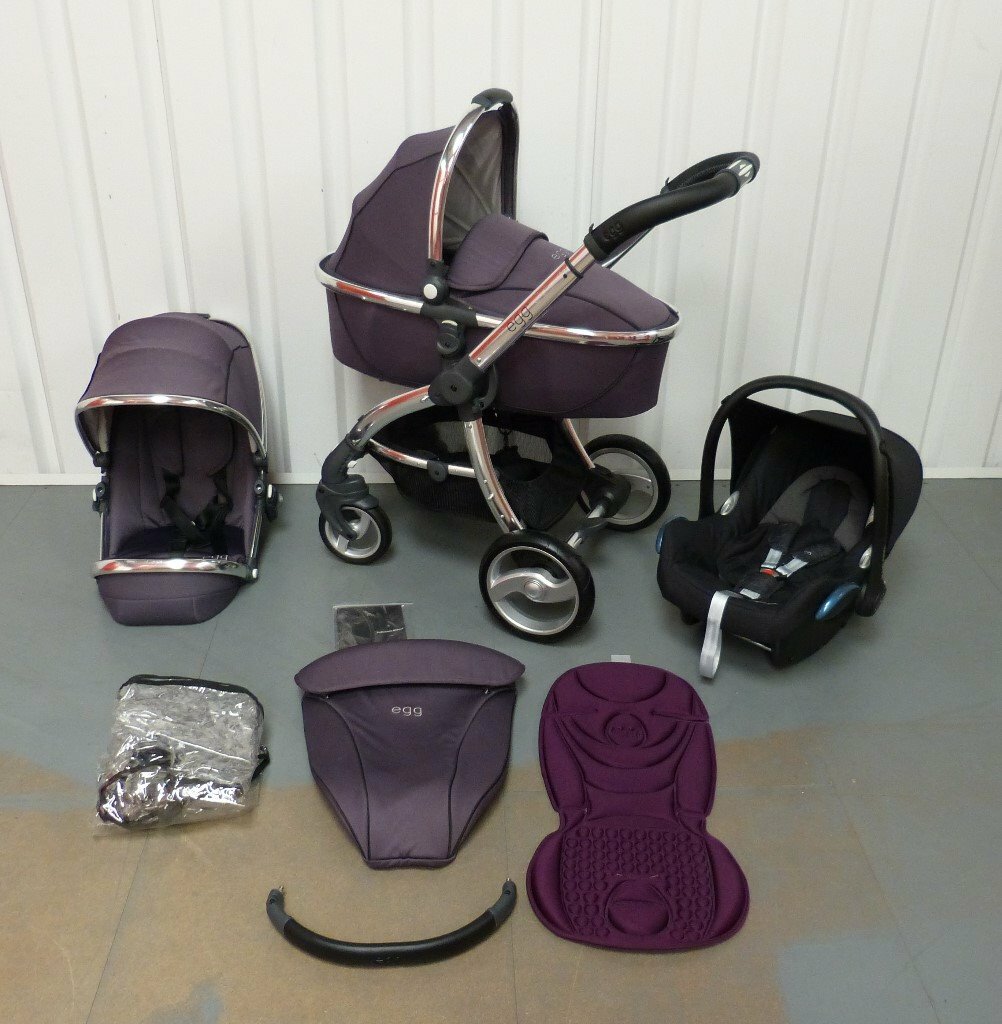 storm grey egg pram