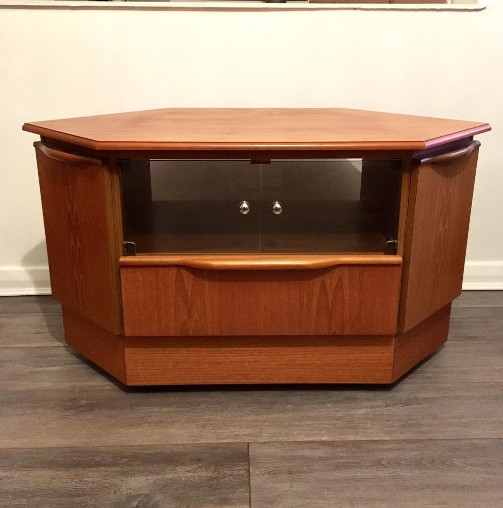 Vintage Retro Teak corner tv stand in Doncaster, South