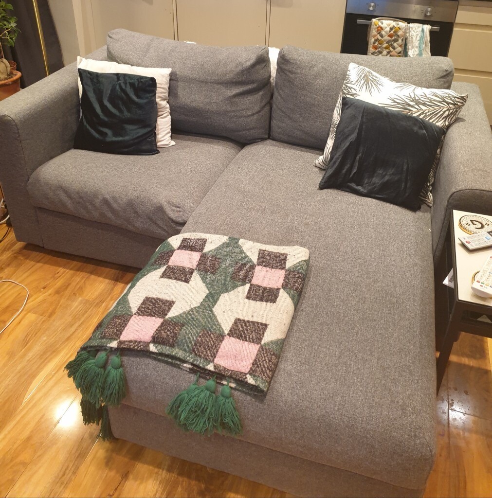 Grey ikea L shaped sofa with storage in Clapham, London Gumtree