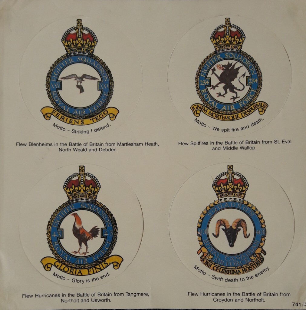 BRAND NEW UNUSED 4 x Royal Air Force RAF Fighter Squadron stickers