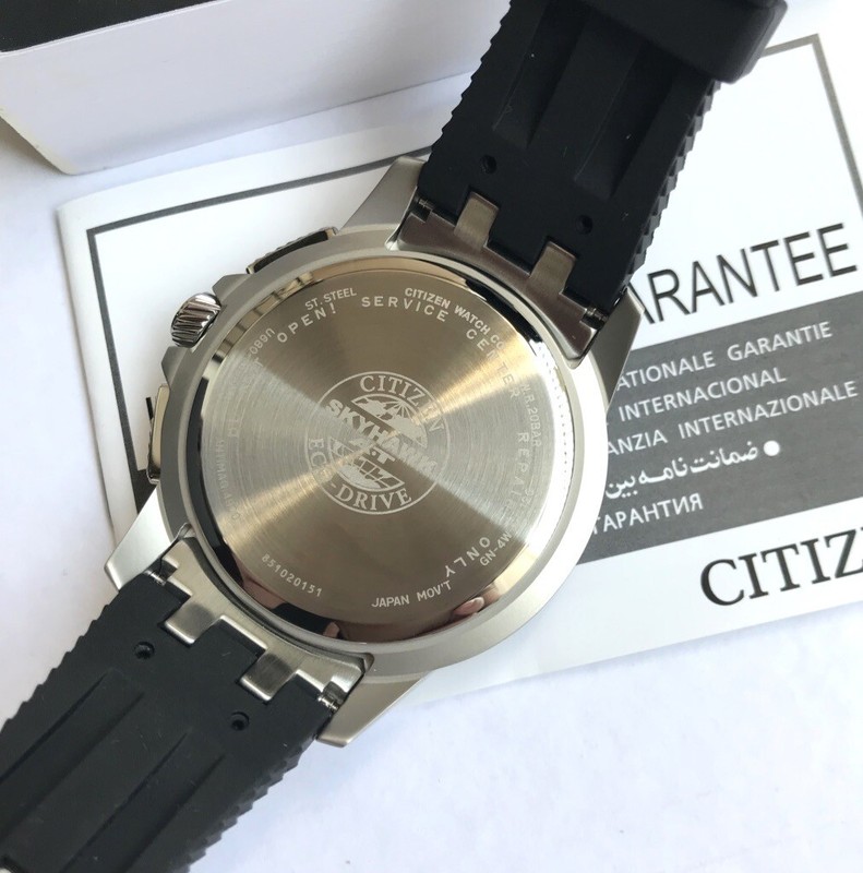 Pre-owned Citizen Brand  Promaster Skyhawk A-t Watch Eco-drive Jy8051-08e Black Rubber