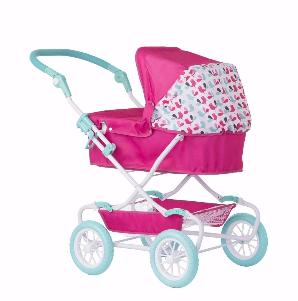 NEW in box Mamas and Papas Xcel Junior Girls Pink Dolls Pram + matching parasol & bag in
