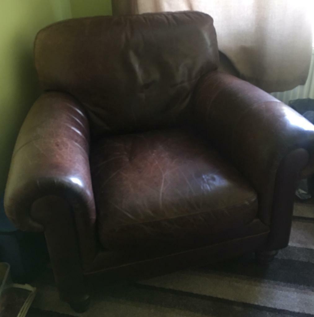 Brown Leather Armchair in Low Moor, West Yorkshire Gumtree