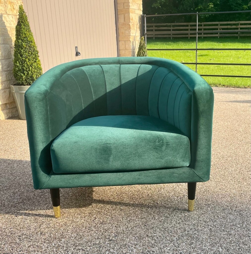 Emerald Green velvet tub chair in Cheltenham, Gloucestershire Gumtree