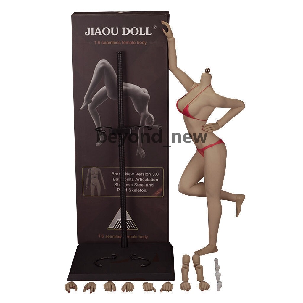 JIAOU DOLL 1/6 Seamless Female Figure Body Muscular Doll 12" For Phicen Hot Toys