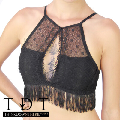 Rene Rofe 'Make A Scene' Fringe Bralette - B46242-BLK  Clubwear Casual
