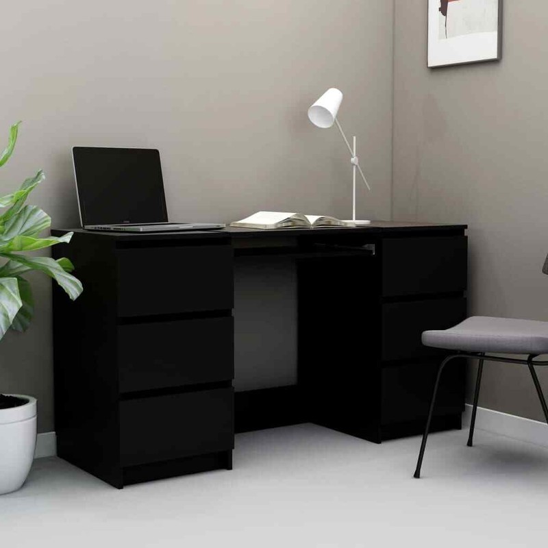 Bureau Noir 140x50x77 Cm Agglomï¿½Rï¿½