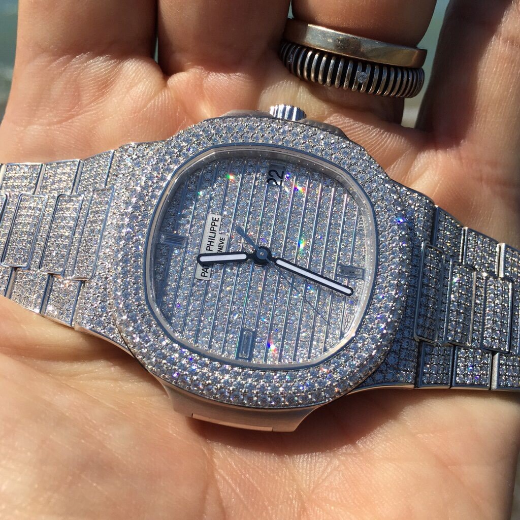 Patek Philippe Iced Out - Iced Out Patek Philippe Nautilus 5711/1A | Watch My Diamonds / This is