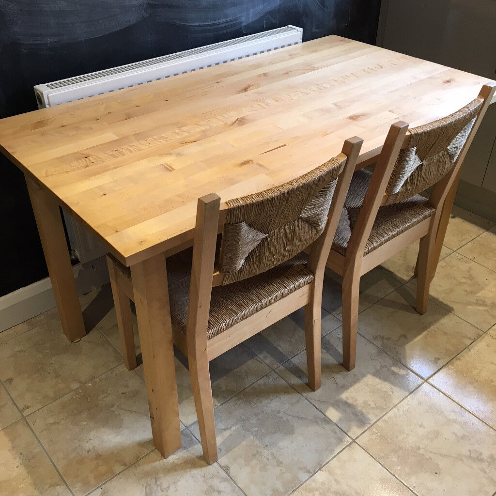  IKEA  wooden kitchen dining table  and 4 chairs in 