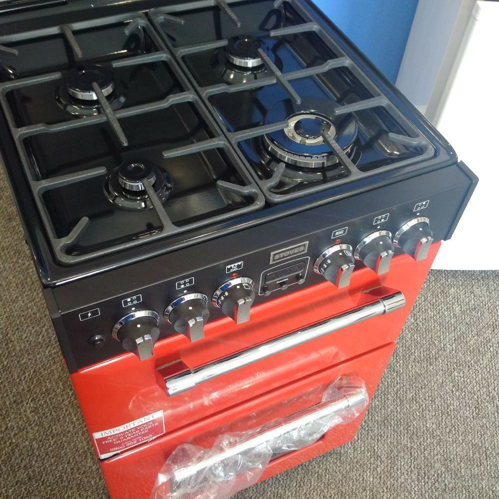 STOVES RICHMOND 550DFW DUAL FUEL MINI RANGE COOKER HOT JALAPEñO RED