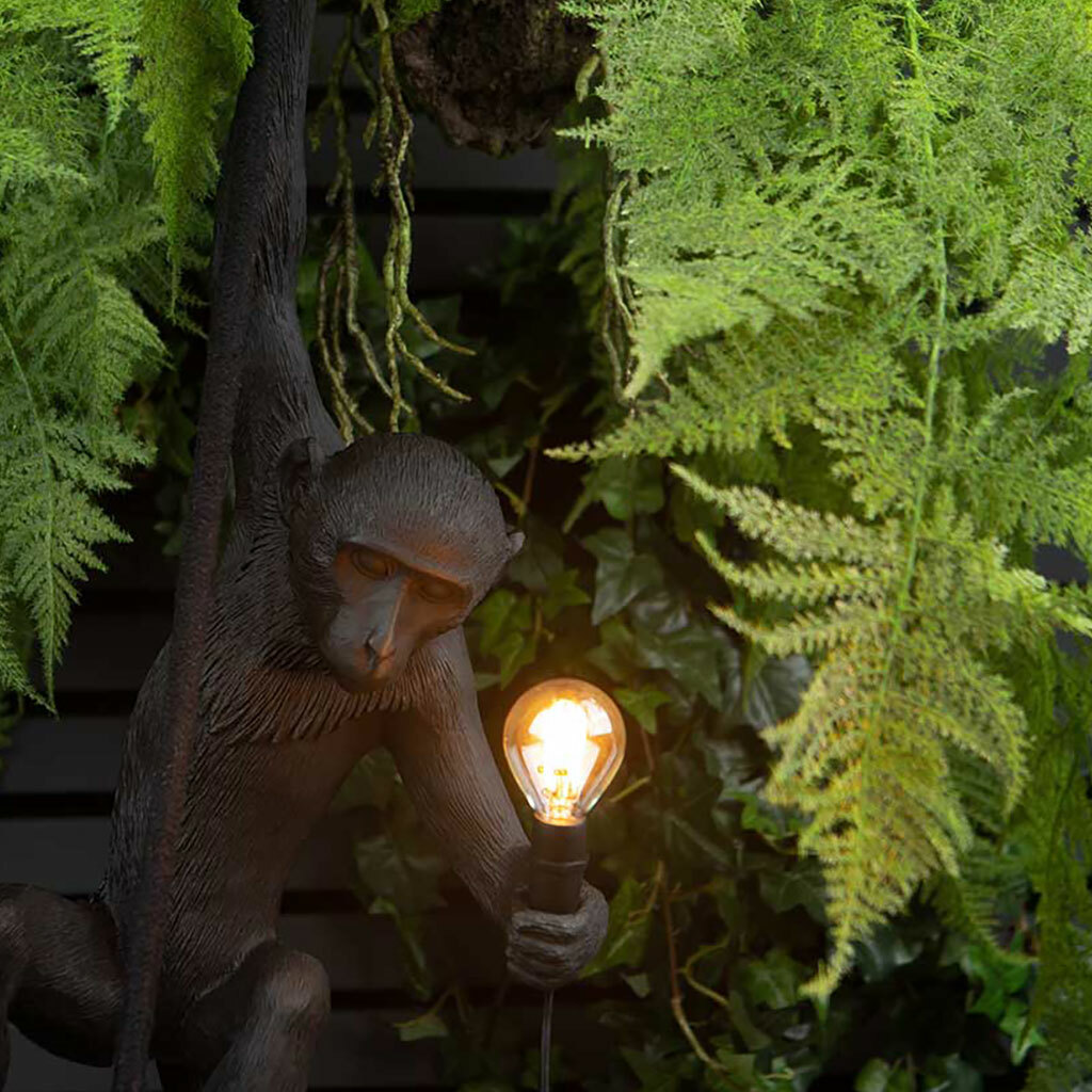 SELETTI SWINGING MONKEY GARDEN LIGHT Indoor / Outdoor Light Black Resin Animal eBay