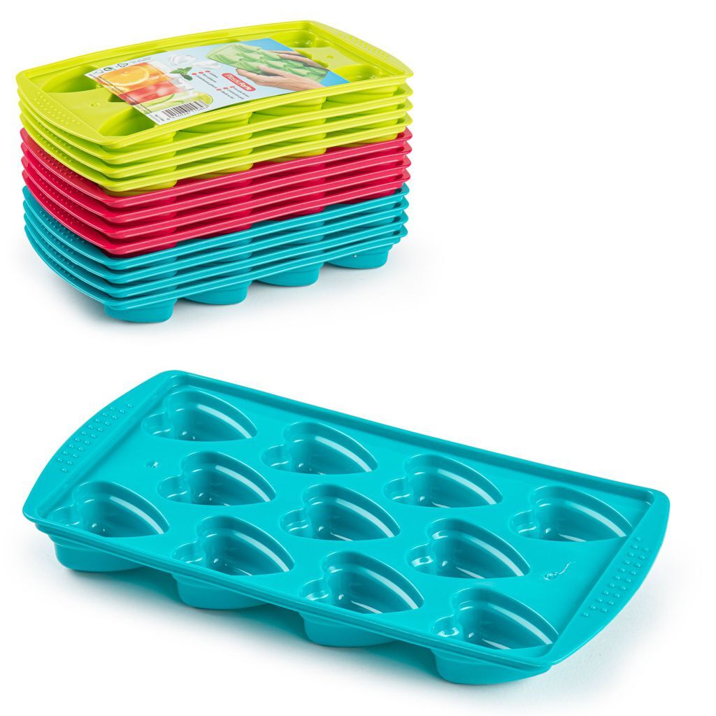 Set 12 Pezzi Vaschette FormaGhiaccio Stampi Cuori Cubetti Ghiaccio Colorate dfh