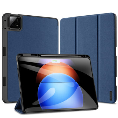 For Xiaomi Pad 6S Pro 12.4 Trifold Kickstand Magnetic Buckle Fold Leather Case