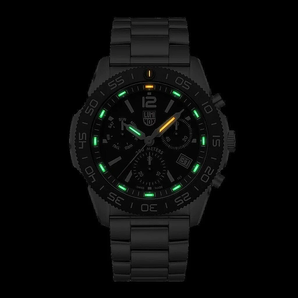 Pre-owned Luminox Factory  Pacific Diver Chronograph Stainless Steel Mens Watch Xs.3142