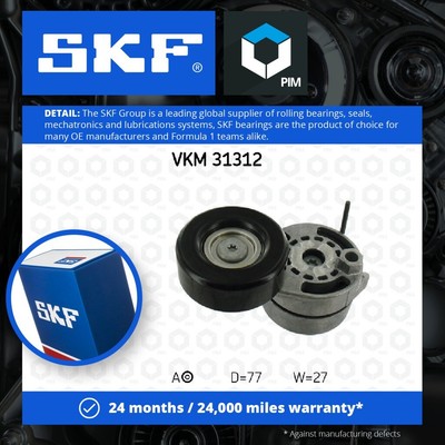 Aux Belt Tensioner fits AUDI S5 8F7, 8TA 3.0 09 to 17 Drive V-Ribbed SKF Quality