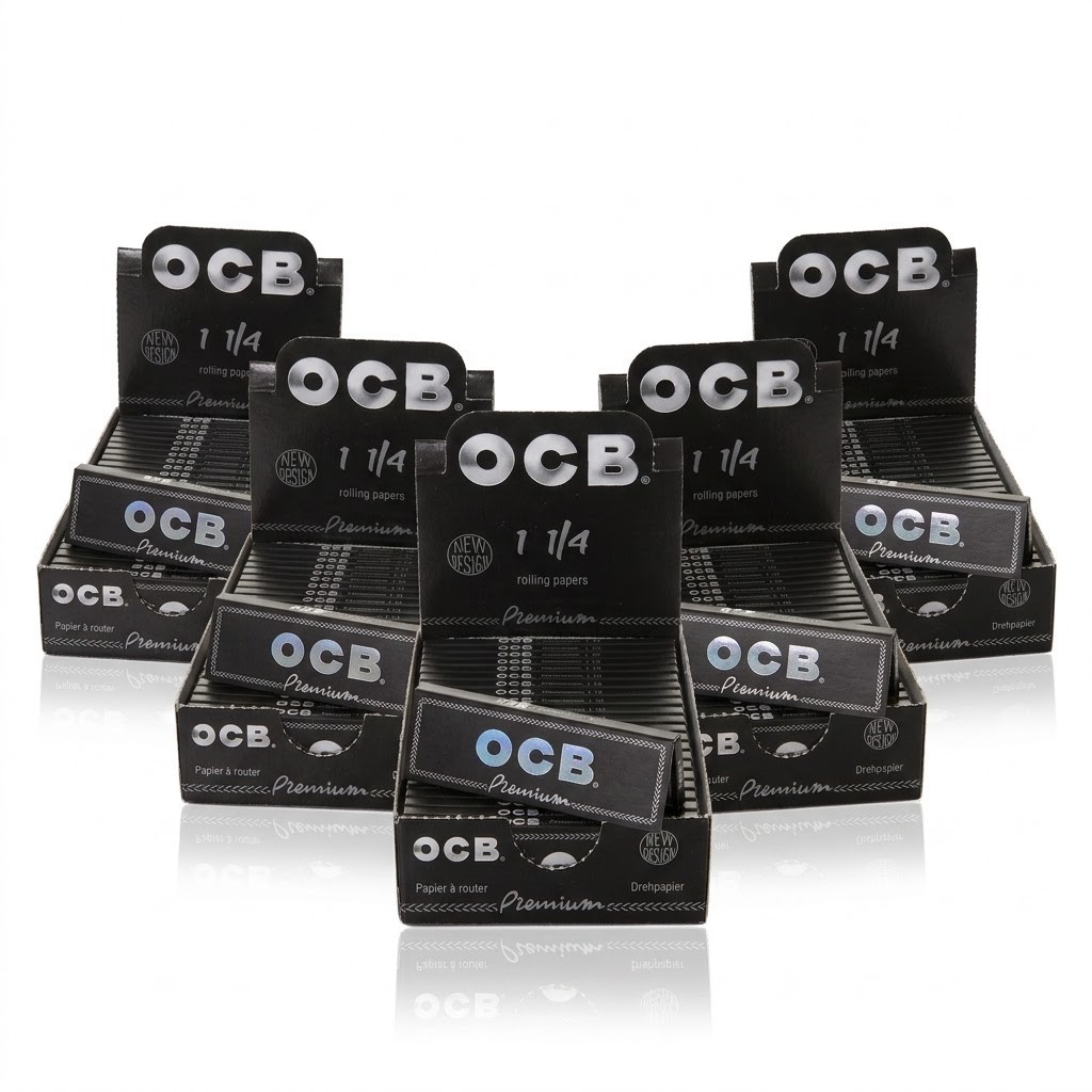 OCB Premium 1 /14 size 5 boxes x 25 packs /total 125 packs/ rolling papers