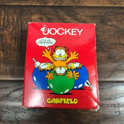 VINTAGE 80S NOS JOCKEY GARFIELD CHRISTMAS TAPERED BOXERS 36 JIM DAVIS HOLIDAY