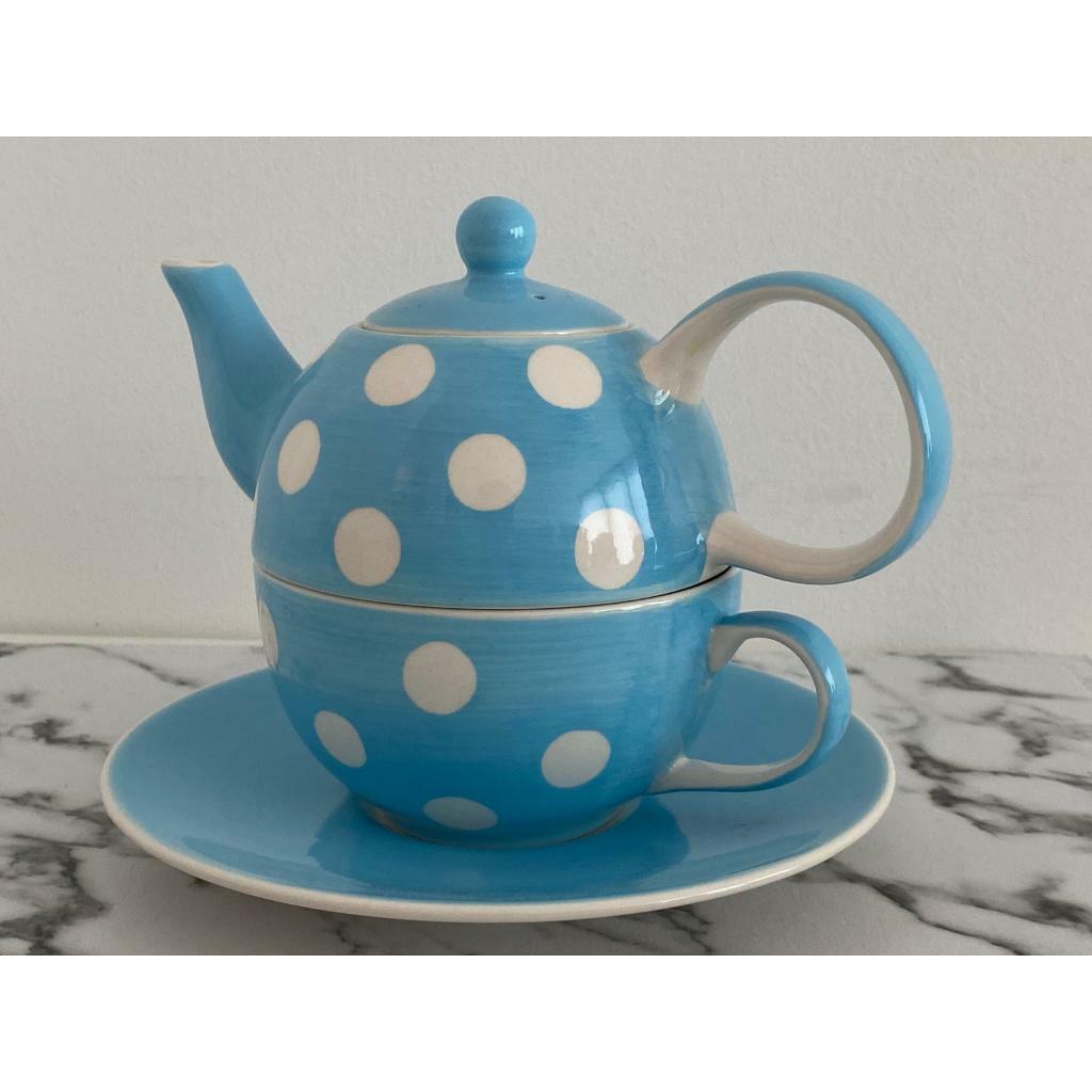 Whittard Teapot Teacup Set Blue Polka Dot in Meadows, Edinburgh Gumtree