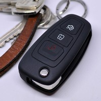 Auto Schlüssel Silikon Hülle Schwarz für Ford M...