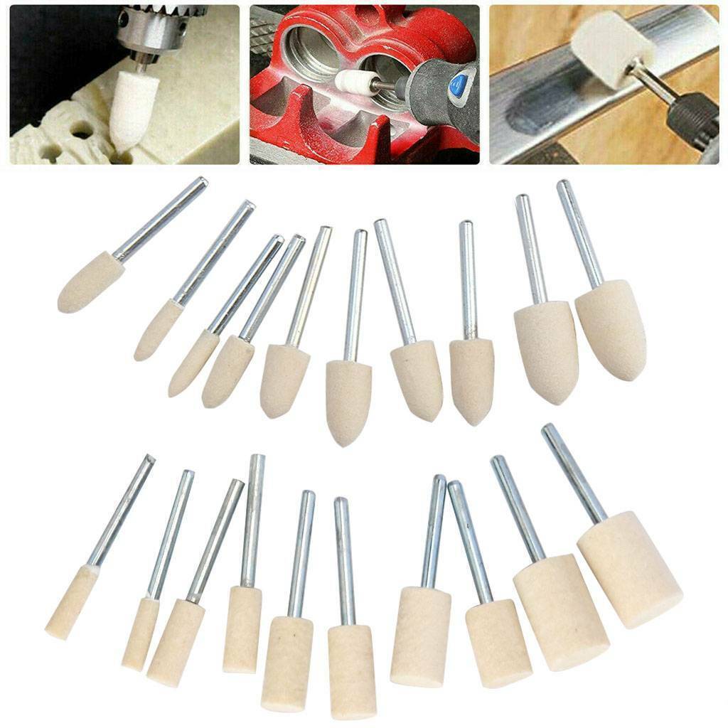 20x Felt Polishing Buffing Pads Wheel Wool Plastic For Dremel Rotary Tool Kit