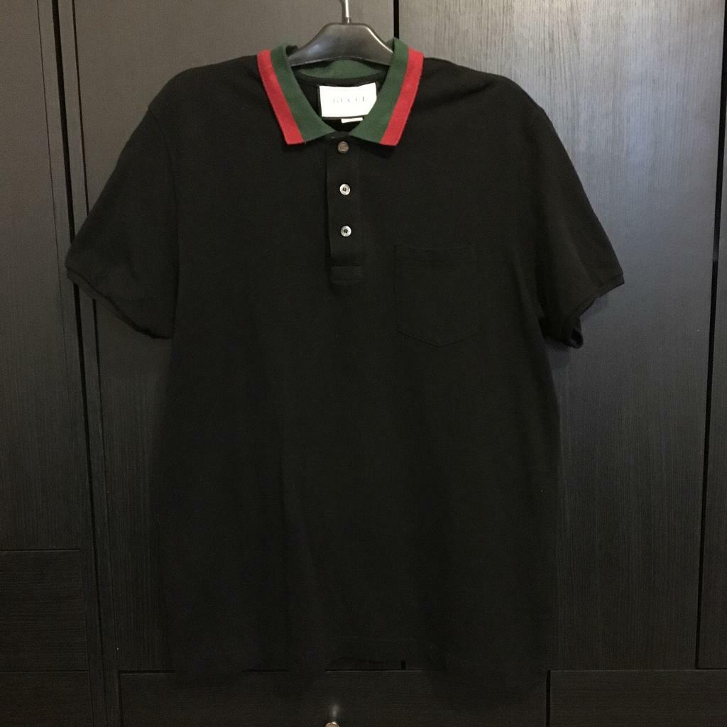 gucci polo shirt red green collar