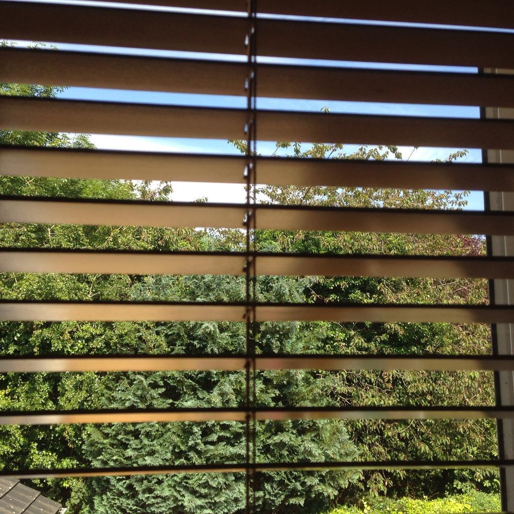 46” wide x 39” drop Wooden Blind in Antique Pine in