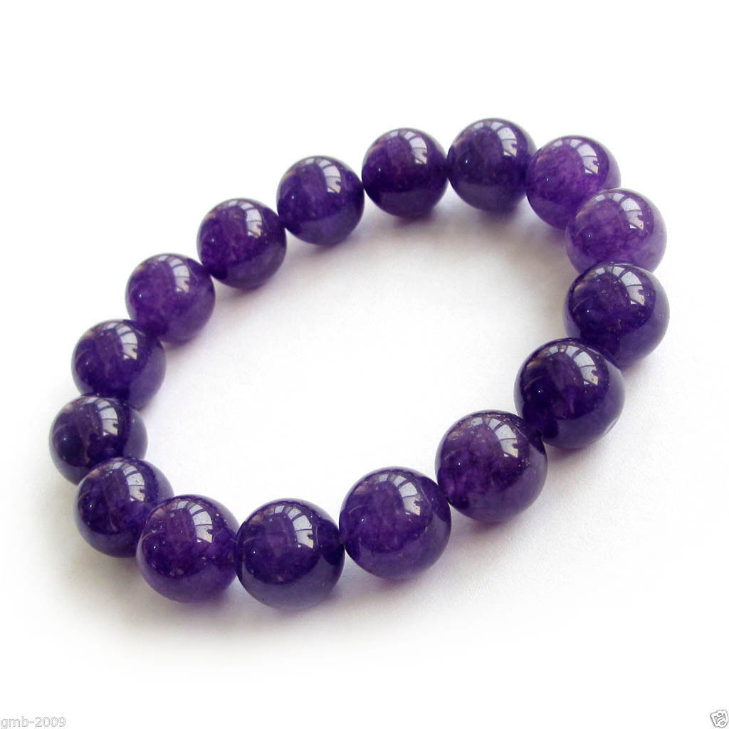 AAA Beautiful Natural 8-12mm Purple Sugilite Round Beads Earrings