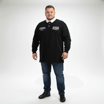 Polo-Shirt langarm in Übergröße von Honneymoon H 3166