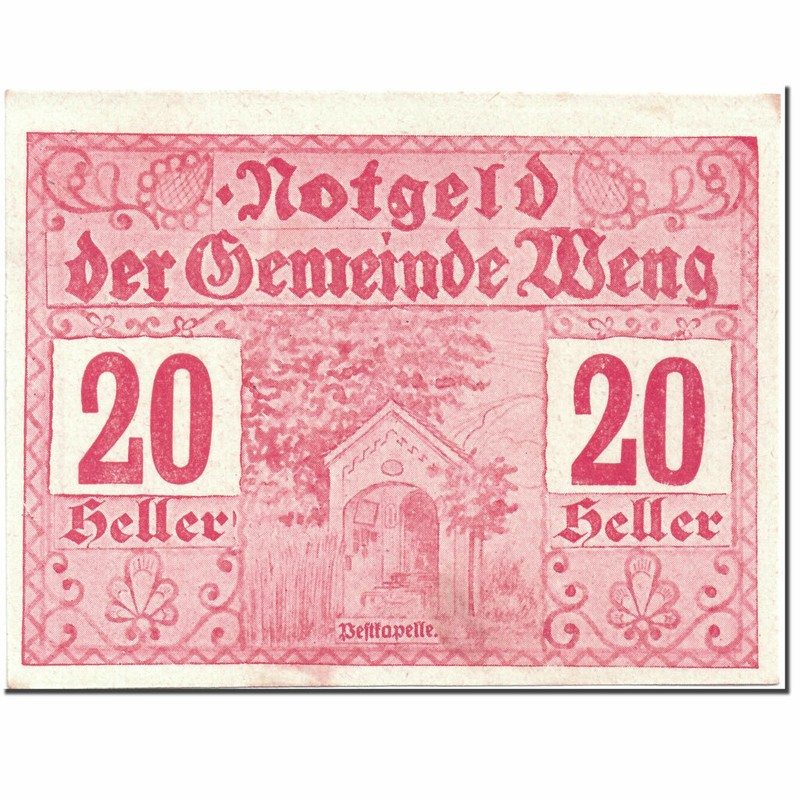 [#364443] Billet, Autriche, Weng, 20 Heller, Monument, 1920, Spl, Mehl:1171