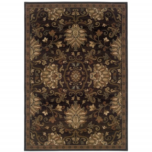 Устойчивый к пятнам коврик Oriental Power Loom размером 10 X 13 Дюймов, Коричневый, Бежевый, Синий и Красный