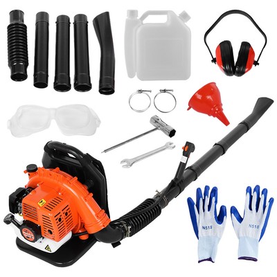Commercial 65CC 2-Stroke Gas Powered Leaf Blower Grass Blower-Gasoline Backpack
