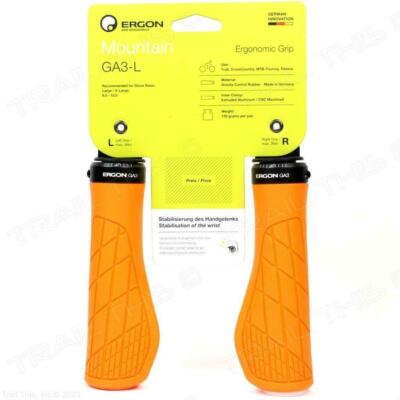 Ergon GA3-L Large Lock-On Ergo Handlebar Bike Grips for Trail All Mountain MTB