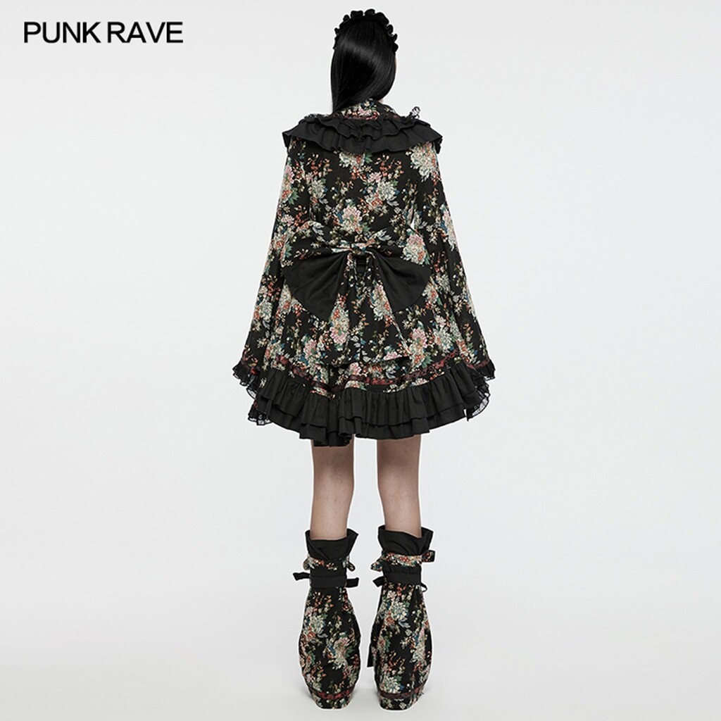 Pre-owned Punk Rave Lolita Lovely Pretty Japanese Style Princess Kimono Long Sleeve Dress In Black