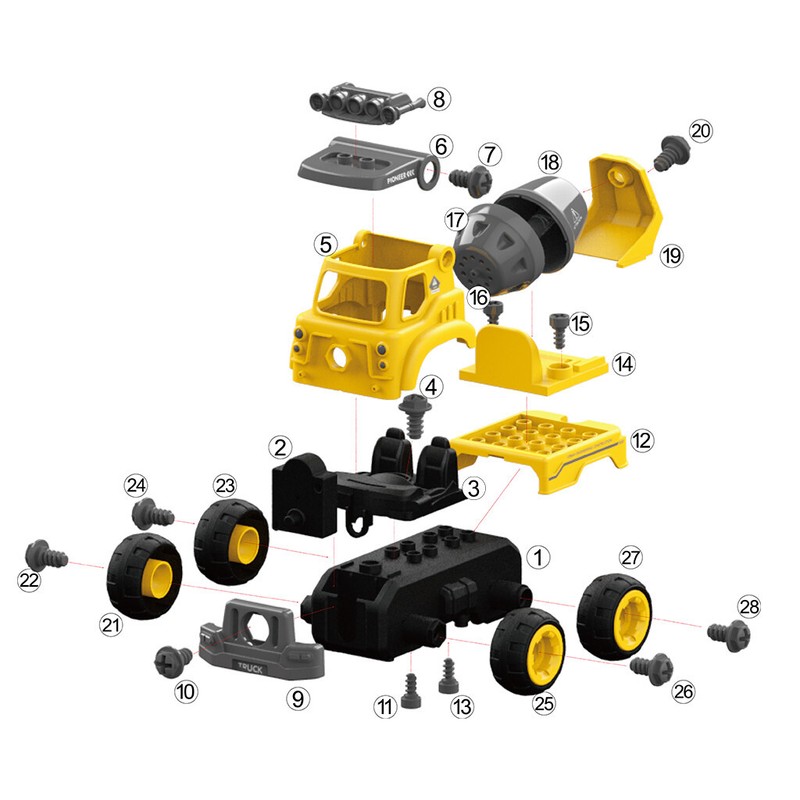 DIY Mixer Take Apart Toys Electric Converts Remote Control Car 2in1 Drill/Motor