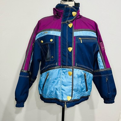 Vintage Descente ski jacket, women ski and winter wear, pastel color jacket, hoo