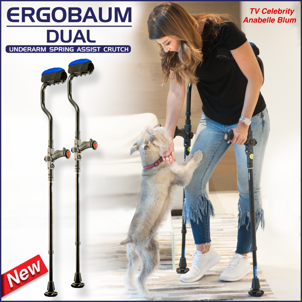 Ergoactives Ergobaum Dual Ergonomic Crutches SHOCK ABSORBER UNDERARM Pad  NEW!