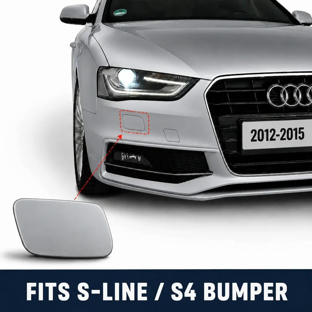 Headlight Washer Cover For Audi A4 B8 8K S-Line 12-15 Passenger Side Silver LX7W