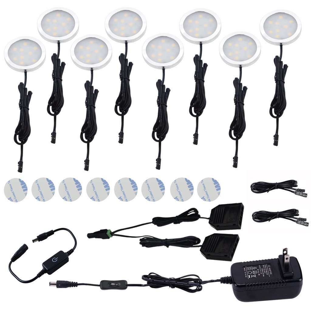 Pair Of Tresco 12v Under Cabinet Puck Lights Halogen Recessed