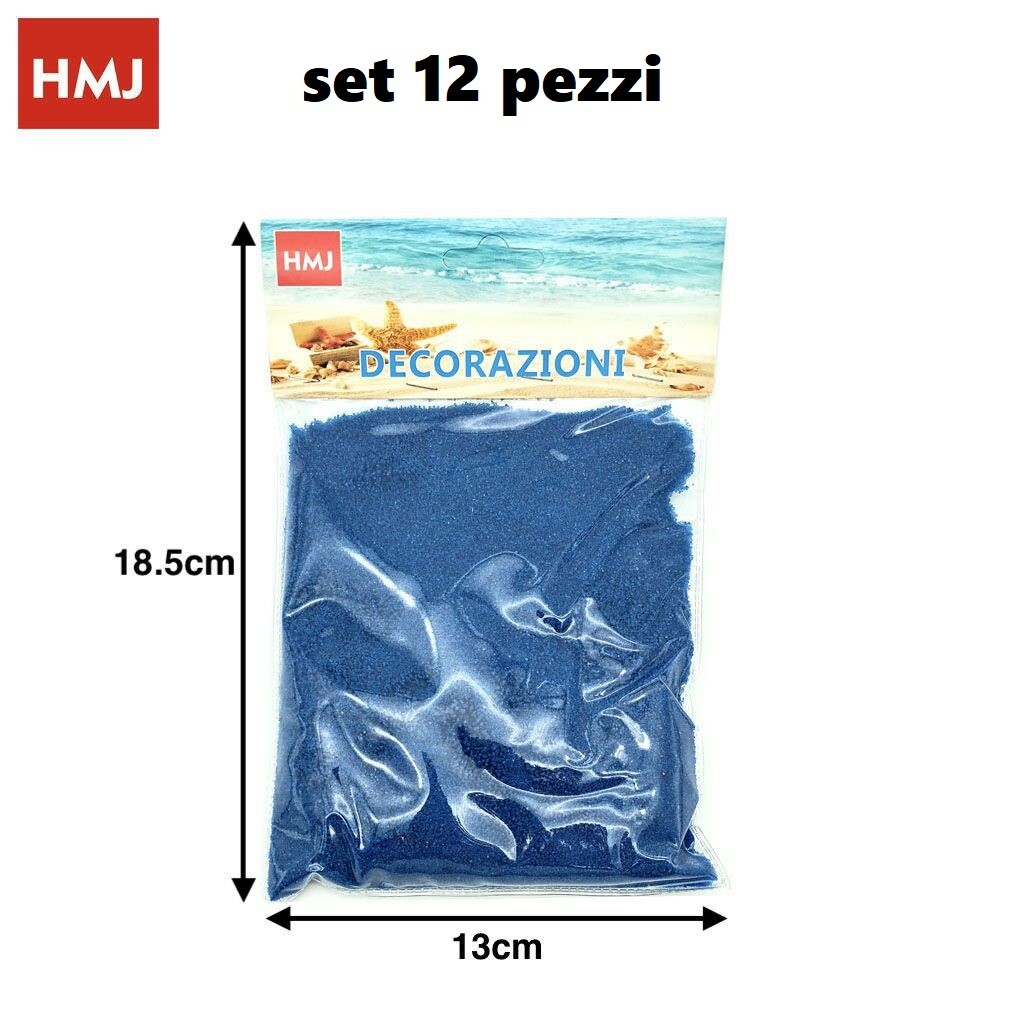 12 Confezioni Sabbia Decorativa Blu 150g Vasi Piante Giardino Acquario hmj