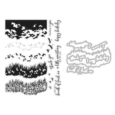 HERO ARTS - ACRYLIC STAMPS N METAL CUTTING DIE- BREATH OF SPRING