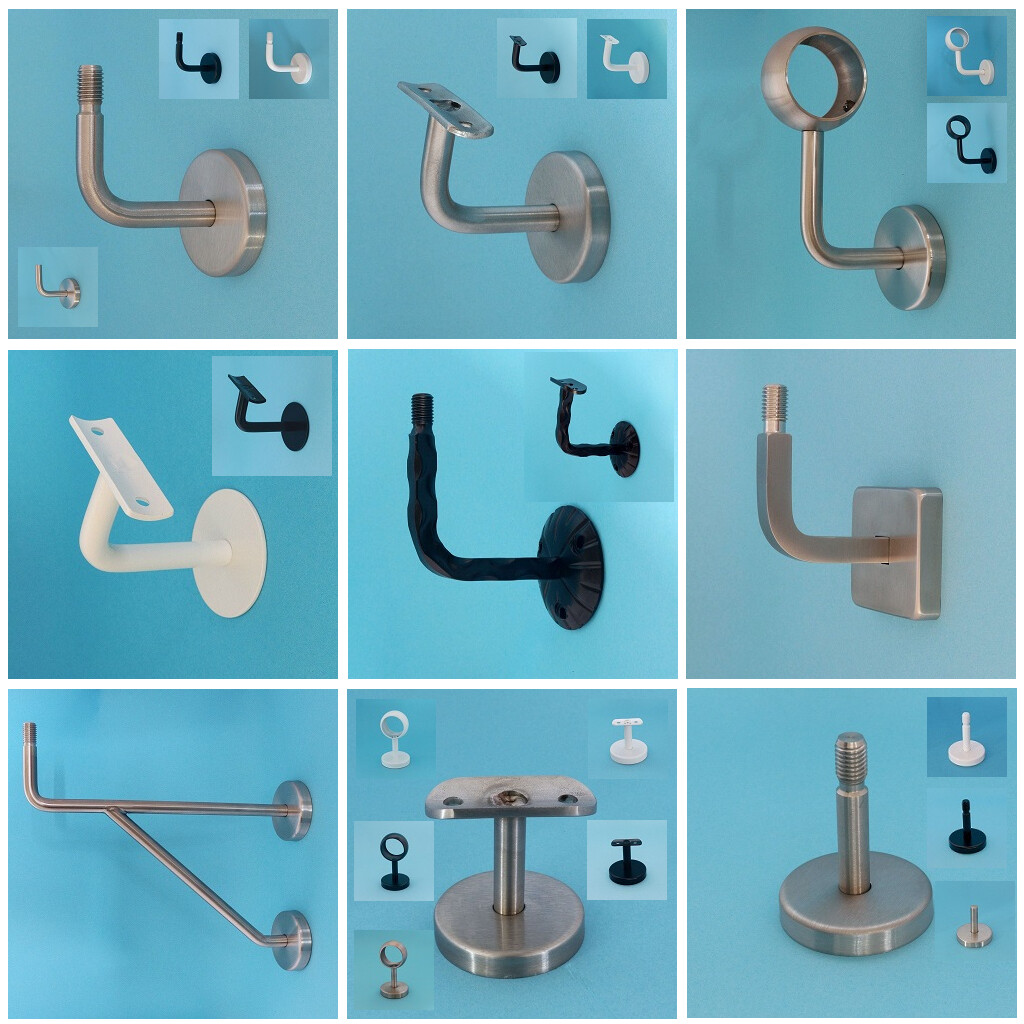 Handlauf Halter Ballett Träger Konsole Edelstahl schwarz weis gerade